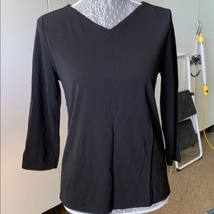 dkny black long sleeve shirt v-neck dress shirt